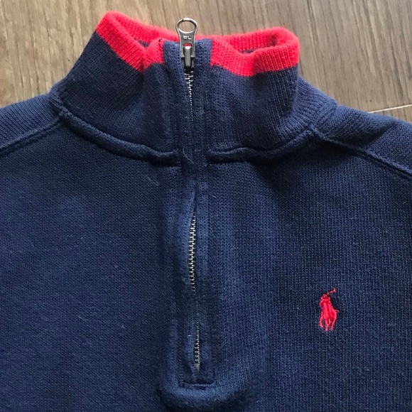 Boys Polo Navy Blue Knit Long Sleeve Pullover Size 2T - Picture 2 of 6